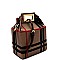 PLAID PRINT BOXY SATCHEL