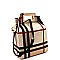PLAID PRINT BOXY SATCHEL