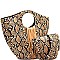 2 IN 1 FRINGED SNAKE PRINT SATCHEL