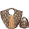 2 IN 1 FRINGED SNAKE PRINT SATCHEL
