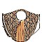 2 IN 1 FRINGED SNAKE PRINT SATCHEL