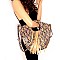 2 IN 1 FRINGED SNAKE PRINT SATCHEL