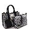 2 in 1 Medium Leopard Print Turn-Lock Accent Satchel