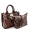 2 in 1 Medium Leopard Print Turn-Lock Accent Satchel