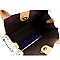 2 in 1 Medium Leopard Print Turn-Lock Accent Satchel