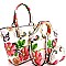 Trendy Flower Butterfly Print Patent 3 in 1 Handle Satchel Tote Value SET MH-LF171F