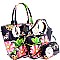 Trendy Flower Butterfly Print Patent 3 in 1 Handle Satchel Tote Value SET MH-LF171F