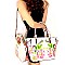 Trendy Flower Butterfly Print Patent 3 in 1 Handle Satchel Tote Value SET MH-LF171F