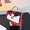 FRONT LOCK ACCENT COW DESIGN MINI CLUTCH