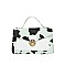 FRONT LOCK ACCENT COW DESIGN MINI CLUTCH