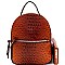 FRONT POCKET OSTRICH EMBOSSED BACKPACK WALLET SET
