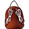 FRONT POCKET OSTRICH EMBOSSED BACKPACK WALLET SET