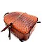 FRONT POCKET OSTRICH EMBOSSED BACKPACK WALLET SET