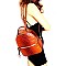 FRONT POCKET OSTRICH EMBOSSED BACKPACK WALLET SET