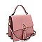 Medium Metal Ring Tassel Accent Flap Satchel Shoulder Bag