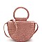 Medium Crocodile Print Round Handle Half-Moon Flap Satchel