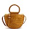 Medium Crocodile Print Round Handle Half-Moon Flap Satchel