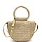Medium Crocodile Print Round Handle Half-Moon Flap Satchel