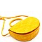 Medium Crocodile Print Round Handle Half-Moon Flap Satchel