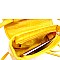 Medium Crocodile Print Round Handle Half-Moon Flap Satchel