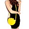 Medium Crocodile Print Round Handle Half-Moon Flap Satchel