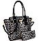 Leopard Print Wing Satchel Wallet SET