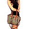 Leopard Print Wing Satchel Wallet SET