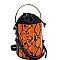 Medium Snake Print Barrel-Shaped Satchel Shoulder Bag