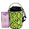 Medium Snake Print Barrel-Shaped Satchel Shoulder Bag