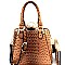 Ostrich Embossed Jewel-Top Frame Satchel Wallet SET MH-LMS0591W