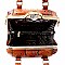 Ostrich Embossed Jewel-Top Frame Satchel Wallet SET MH-LMS0591W