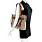 Trendy Knitted Straw Two-Tone Tote Wallet SET MH-LMS0801W
