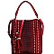 Studded Tassel Accent Ostrich Print 2-Way Hobo