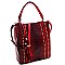 Studded Tassel Accent Ostrich Print 2-Way Hobo