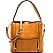 Front Pocket Leatherette 2-Way Hobo Bag