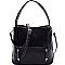 Front Pocket Leatherette 2-Way Hobo Bag