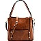 Front Pocket Leatherette 2-Way Hobo Bag