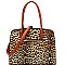 Over Sized Padlock Accent Leopard Print 2-Way Tote