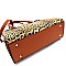 Over Sized Padlock Accent Leopard Print 2-Way Tote