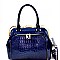 Multi-Pocket Crocodile Patent Frame Satchel Wallet MH-LP7086