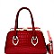 Rhinestone Frame Crocodile Patent Satchel Wallet SET MH-LP7087