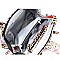 2-Way Flower Leopard Print Accent Straw Satchel Wallet SET