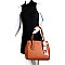 Stylish Scarf Accent 2-Way Satchel Wallet SET MH-LQF0031W