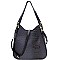 Ostrich Print Multi-Compartment 2-Way Hobo