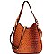 Ostrich Print Multi-Compartment 2-Way Hobo