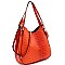 Ostrich Print Multi-Compartment 2-Way Hobo
