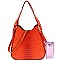 Ostrich Print Multi-Compartment 2-Way Hobo