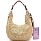 2-Way Woven Straw Expandable Hobo