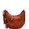 Expandable Laser-Cut Tassel Accent Hobo Messenger