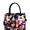 Magazine Print Hardware Accent 2-Way Medium Satchel